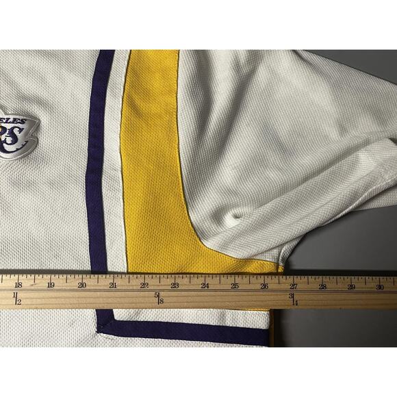 Los Angeles Lakers Shirt Mens 2XL White Purple Gold NBA Basketball Nike Half Zip - Picture 12 of 16